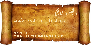 Csákvári Andrea névjegykártya