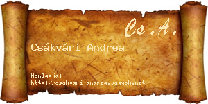 Csákvári Andrea névjegykártya