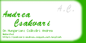 andrea csakvari business card