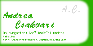 andrea csakvari business card